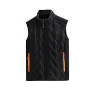 Chaqueta de piel para hombre Cher Fall And Winter Cotton Jacket para hombre con sin mangas cálidas y deportes y estilo casual chaqueta de punto largo, Le Noir, XXXL