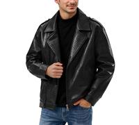 Chaqueta de piel para hombre, cuello de moto, chaqueta de motorista, impermeable, punk, chaqueta de ciclismo, chaqueta de piel sintética, chaqueta de entrenamiento, chaqueta de invierno, chaqueta de