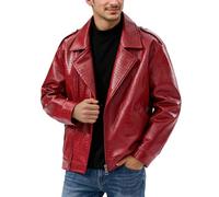 Chaqueta de piel para hombre, cuello de moto, chaqueta de motorista, impermeable, punk, chaqueta de ciclismo, chaqueta de piel sintética, chaqueta de entrenamiento, chaqueta de invierno, chaqueta de