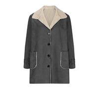 Chaqueta de piel para mujer, abrigo de piel para mujer, chaqueta de piel deportiva, chaqueta bomber elegante, abrigo de entretiempo vintage Y2k, gabardina gótica, chaqueta de entretiempo, B05 gris, S