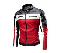 Chaqueta de piel sintética para hombre, chaqueta de motorista, chaqueta de ante para la universidad, chaqueta bomber, estilo años 50, chaqueta de piel, retro, chaqueta de entretiempo, chaqueta para el