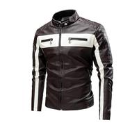 Chaqueta de piel sintética para hombre, chaqueta de motorista, chaqueta de ante para la universidad, chaqueta bomber, estilo años 50, chaqueta de piel, retro, chaqueta de entretiempo, chaqueta para el