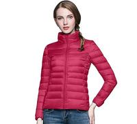 Chaqueta de Pluma Plumifero Ultraligero Mujer Chaqueta Cálida Y Ligera de Plumas Para Mujer Chaqueta con Puños Acolchada Corta Plegable de Invierno Y Otoño Plumifero con Cremallera