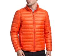 Chaqueta De Plumas Invierno Manga Larga Parka Abrigo para Hombre Naranja M