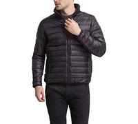 Chaqueta De Plumas Invierno Manga Larga Parka Abrigo para Hombre Negro XXXL