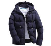 Chaqueta de plumas para hombre, chaqueta de invierno informal gruesa y cálida, acolchada con capucha, chaqueta con capucha, cremallera amortiguadora, chaqueta ligera de entretiempo, tallas grandes,