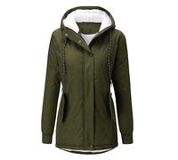 Chaqueta De Plumas para Mujer Manga Larga con Capucha Color Liso - Plumifero Ultraligero Mujer Slim Fit Cremallera Suave Casual Classic Chaquetas Anchos Ligera Plumíferos Verde del ejército S