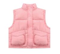 Chaqueta de plumas sin mangas para niño y niña, abrigo cálido, invierno, chaquetas acolchadas, chaquetas, lindo, impermeable, acolchada, ropa de nieve con cremallera para 3-4 años