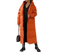 Chaqueta de plumón Acolchada Larga con Capucha de Invierno cálido para Mujer Chaqueta de Parka con Capucha Larga y Liviana Parka Larga Impermeable a Prueba de Viento con Capucha (Naranja,XL)