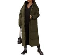 Chaqueta de plumón Acolchada Larga con Capucha de Invierno cálido para Mujer Chaqueta de Parka con Capucha Larga y Liviana Parka Larga Impermeable a Prueba de Viento con Capucha (Verde,M)