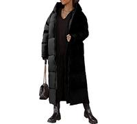 Chaqueta de plumón Acolchada Larga con Capucha de Invierno cálido para Mujer Chaqueta de Parka con Capucha Larga y Liviana Parka Larga Impermeable a Prueba de Viento con Capucha (Negro,S)