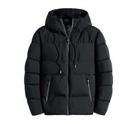 Chaqueta de plumón con capucha para hombre - Abrigo térmico de invierno tipo puffer, chaqueta gruesa y cálida de manga larga para esquí al aire libre con bolsillos con cremallera, abrigos de plumón