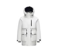 Chaqueta de plumón de longitud media para mujer, estilo chino, relleno de plumas de ganso, diseño tradicional para entusiastas de la cultura, gris, M