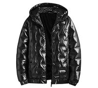Chaqueta de plumón impermeable para hombre, parka de invierno, abrigo corto con capucha, chaqueta de invierno brillante, chaqueta de invierno de manga larga, chaqueta softshell de invierno con