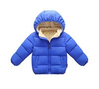 Chaqueta de plumón para bebé niño, abrigo de invierno con capucha, chaqueta gruesa y cálida, ropa de bebé, conjunto de jogging, niño, azul, 2-3 años