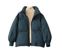 Chaqueta de plumón para mujer de 100 gramos, ligera, resistente al viento, para invierno, sin capucha, cálido, acolchado, plegable, con cremallera, tallas grandes, cómodo, para media temporada