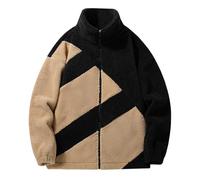 Chaqueta de plumón sin capucha para otoño e invierno, cálida, informal, con bloques de color, chaqueta de invierno para trabajo, Caqui., M