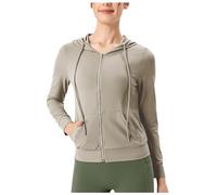 Chaqueta De Primavera De Mujer-La Aptitud Delgada con Capucha De La Yoga De Las SeñOras Viste La Chaqueta Corriente Desnuda Respirable EláStico Alta