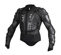 Chaqueta de protección para motocicleta, transpirable, ajustable, protección del pecho, protección contra caídas deportivas, chaqueta protectora para motocross, chaqueta con protectores (negro, L)