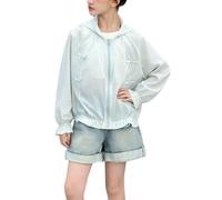 Chaqueta de protección UPF 50+ para niñas, ligera, con lazos, transpirable, con cremallera, para niños, adolescentes, resistente al viento, ropa de verano, ropa deportiva, Azul #1, 3-4 años
