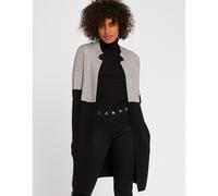 Morgan Cárdigan recto cuello con muescas Gris Y Negro XS