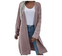 Chaqueta de punto larga para mujer, de punto grueso: Softshell, chaqueta de verano, ligera, de punto fino, chaqueta bolero, monocolor, cárdigan de algodón, abrigo de primavera, chaqueta de