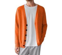 Chaqueta de punto para hombre Slim Fit Cardigan Cuello en V Chaqueta de negocios Chaqueta de casa Clásica Chaqueta funcional al aire libre Chaqueta de punto Casual Elegante Sudadera Cálida Cárdigan
