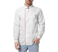 Chaqueta de punto para mujer, cárdigan para hombre, suéter para hombre, ropa de catering, chef, ropa de trabajo, traje de cocinero, manga larga, chaqueta de punto, rojo, M