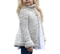 Chaqueta de Punto para Niños, Jersey para Niña, Ropa Exterior Abierta, Abrigo de Otoño de Manga Larga, Beige, 140