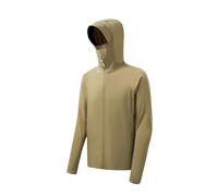 Chaqueta de running para hombre UV 50+, transpirable, chaqueta deportiva de manga larga, con bolsillo, camiseta deportiva con cremallera, visera deportiva, ala extraíble, fitness, correr, tenis, O