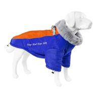 Chaqueta De Seguridad Impermeable para Perros Grandes, Reflectante, Cálida, De Cuello Alto, para Bulldogs, Galgos, Golden Retrievers, Labradores,Azul,4XL
