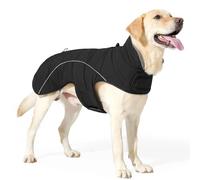 Chaqueta De Seguridad Reflectante Impermeable para Perros, Abrigo Cálido para Nieve con Cuello Alto Ajustable, Labrador Golden Retriever Bulldog, para Exteriores,Negro,S