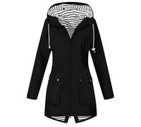 Chaqueta de senderismo con capucha y cremallera para mujer al libre Chaqueta Ternua Mujer Impermeable Abrigo Mujer (Black, L)