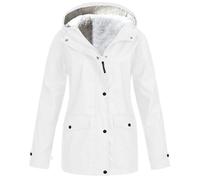 Chaqueta de senderismo para mujer, impermeable, chaqueta softshell para mujer, tallas grandes, chaqueta de lluvia de forro polar, chaqueta de entretiempo, chaqueta de entretiempo cálida, chaqueta