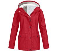 Chaqueta de senderismo para mujer, impermeable, chaqueta softshell para mujer, tallas grandes, chaqueta de lluvia de forro polar, chaqueta de entretiempo, chaqueta de entretiempo cálida, chaqueta