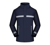 Chaqueta de trabajo para hombre, abrigo de seguridad casual y de moda con bandas reflectantes, chaqueta con cremallera a prueba de viento e impermeable, chaqueta de hombre de media temporada, cómoda