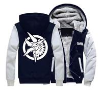 Chaqueta de trabajo para hombre Monst-er Hunt-er, cálida y suave, cazadora con capucha de invierno, suéter cómodo con estampado, para senderismo(Multicolor,L)