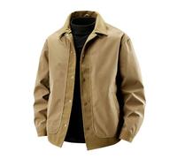 Chaqueta de Trabajo para Hombres sin Capucha Blazer Casual con Cuello Alto Corte Holgado Chaqueta de Transición Resistente Al Viento Abrigo Ligera Funcional