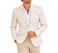 Chaqueta de traje de poliéster con estampado integral, corte estrecho, de un solo pecho, para bodas, bailes y actuaciones escénicas, chaquetas de ciclismo para hombre