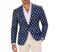 Chaqueta de traje de poliéster con estampado integral, corte estrecho, de un solo pecho, para bodas, bailes y actuaciones