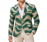 Chaqueta de traje de poliéster con estampado integral para hombre, corte estrecho, de un solo pecho, para boda y graduación, entretiempo
