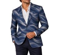 Chaqueta de traje de poliéster con estampado integral para hombre, corte estrecho, de un solo pecho, para boda y graduación, entretiempo