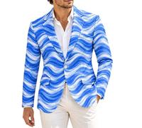 Chaqueta de traje de poliéster con estampado integral para hombre, corte estrecho, de un solo pecho, para boda y graduación, entretiempo
