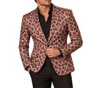 Chaqueta de traje de poliéster con estampado integral para hombre, corte estrecho, de un solo pecho, para bodas y bailes de graduación, chaquetas sin mangas