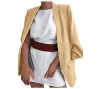 Chaqueta de traje deportiva para mujer, chaqueta de traje larga para otoño, Slim Business, estilo ajustado, solapa, chaqueta de oficina, abrigo básico, botones vintage, chaqueta ligera para el trabajo