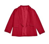 Chaqueta de Traje Formal con Chal de Manga Larga para niñas, Bolsillo Interior Frontal Abierto para niños Tope Brocas