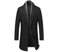 Chaqueta De Traje Hombre, Chaqueta de Invierno Formal para Hombre con Cinturón Térmico y Bufanda Ajustable en Abrigo de Media Longitud