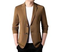 Chaqueta de traje para hombre, americana deportiva, bléiser para tiempo libre, para trabajo, corte normal, de un botón