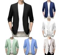Chaqueta de traje para hombre, americana deportiva, bléiser para tiempo libre, para trabajo, corte normal, de un botón