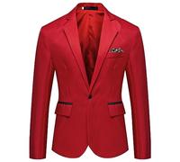 Chaqueta de traje para hombre de corte regular, chaqueta de traje con un botón, casual, elegante, corte holgado, blazer para desfile de moda, chaqueta de vestir para presentador, chaqueta de traje